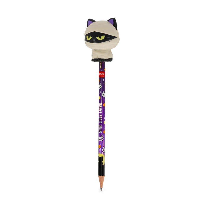 Legami Halloween-Anti-Stress-Bleistift Mummy Cat „Nine Lives Later“ - Squeezies