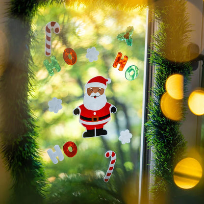 Legami Set mit Gel-Fensteraufklebern - Window-Glow - Small - Gingerbread/ Santa Claus