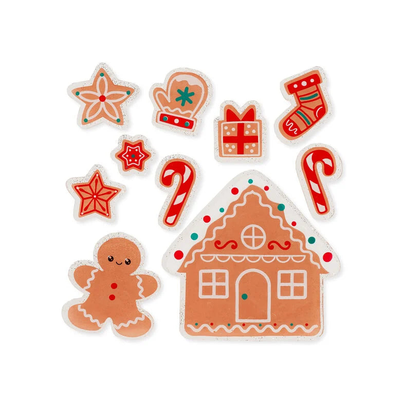Legami Set mit Gel-Fensteraufklebern - Window-Glow - Small - Gingerbread/ Santa Claus