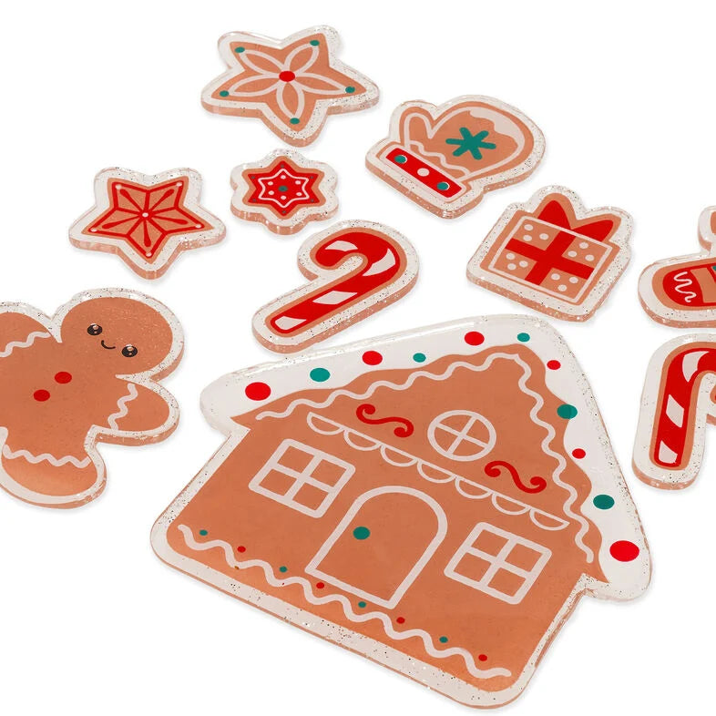 Legami Set mit Gel-Fensteraufklebern - Window-Glow - Small - Gingerbread/ Santa Claus