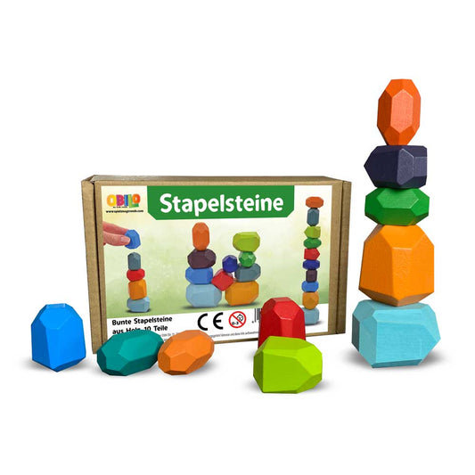Obilo Stapelsteine aus Holz 10 Stück