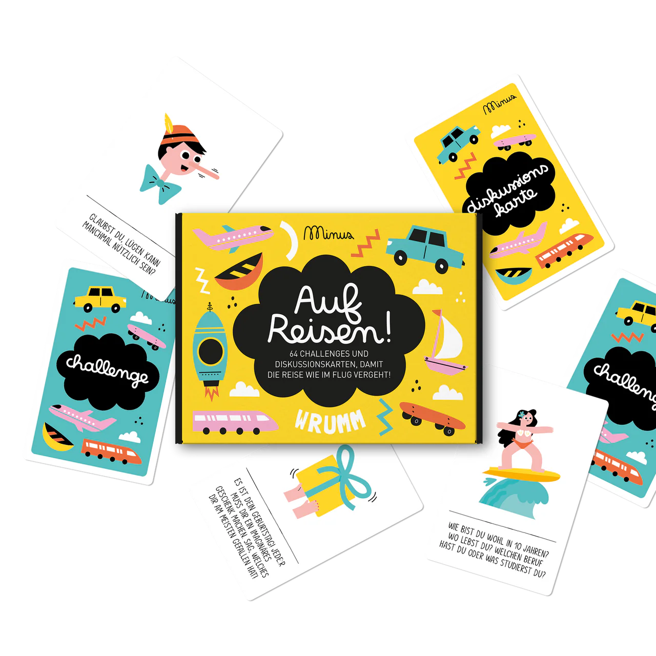 Minus Diskussionskarten und challenges