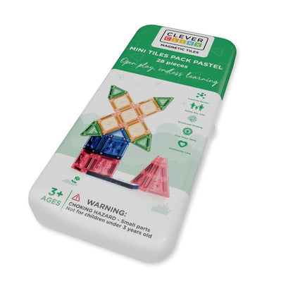 Cleverclixx Magnetbausteine Mini Tiles Pack Pastell - 28 Teile