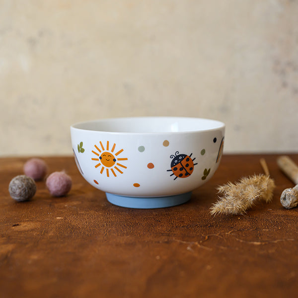 Ava&Yves Porzellanset Nature Kids mit Teller (19cm), Becher und Müslischale