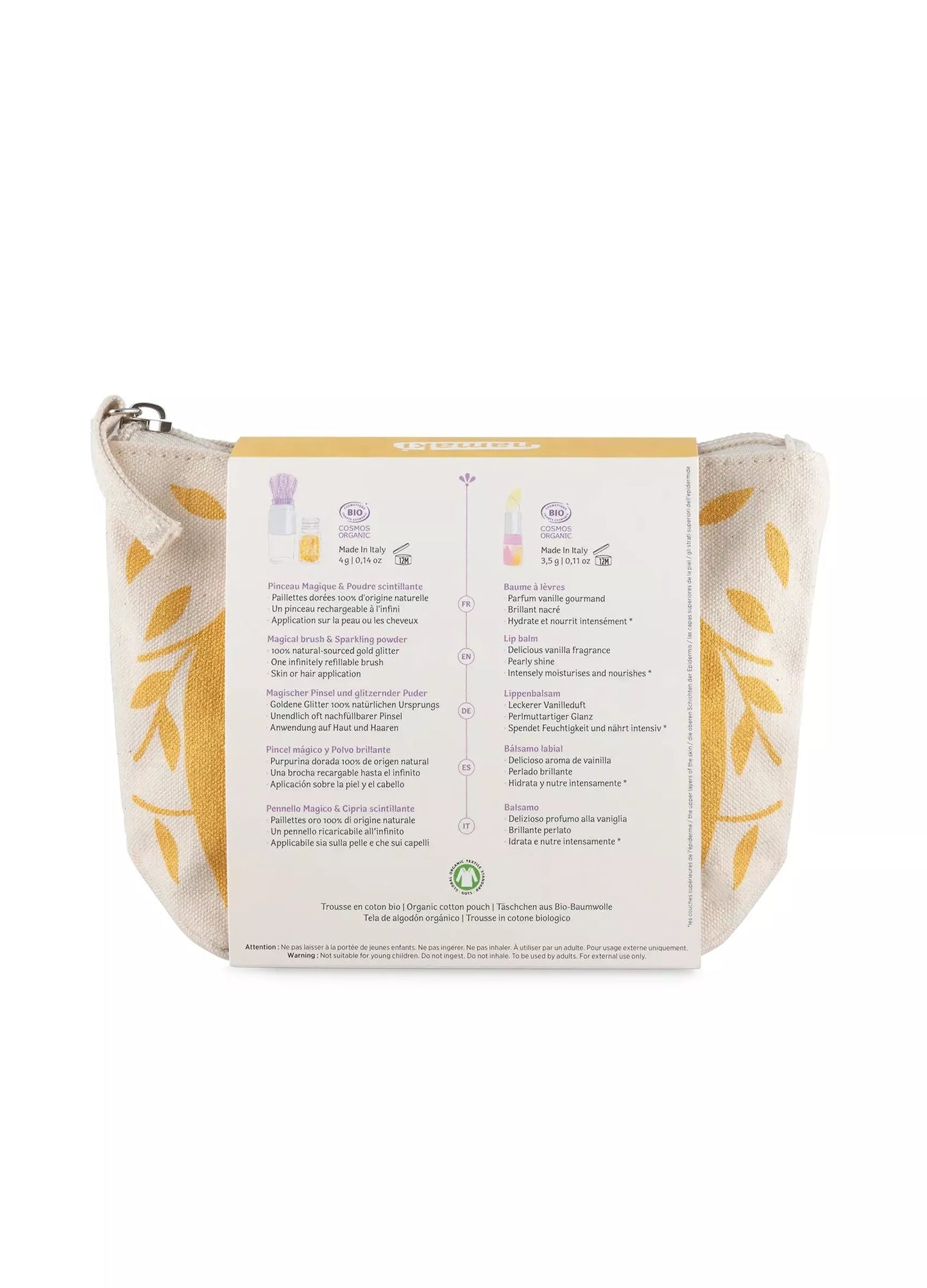 Namaki Kosmetiktasche - goldenes Glitzertäschchen Fuchs