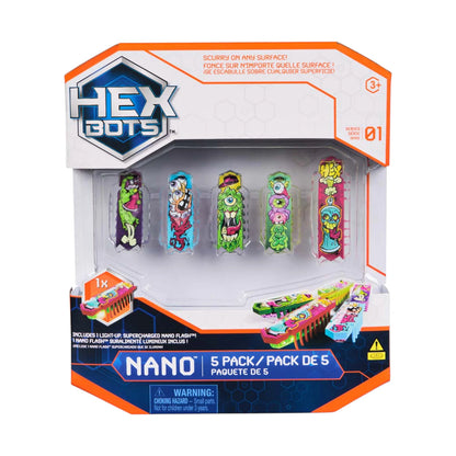 HEX BOTS Nano Geschenk Set, 5 Designs, Batterien inkl. Blisterkarte