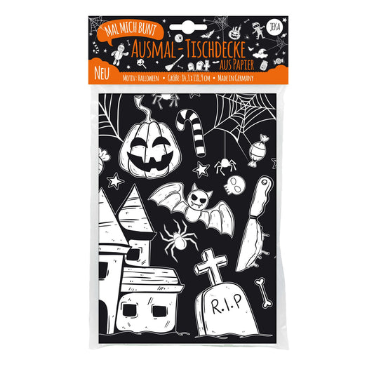 Malmichbunt Ausmal-Tischdecke aus Papier Halloween