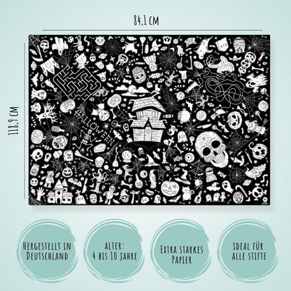 Malmichbunt Ausmal-Tischdecke aus Papier Halloween