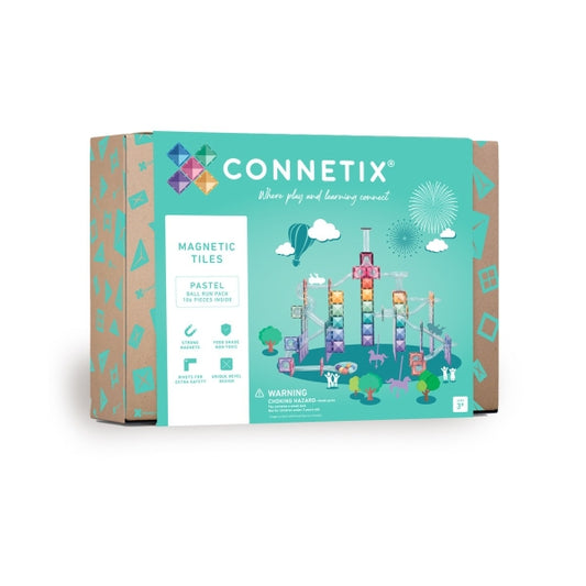 Connetix Magnetbausteine Kugelbahn Pastel Ball Run Pack - 106 Teile