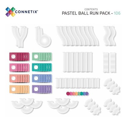 Connetix Magnetbausteine Kugelbahn Pastel Ball Run Pack - 106 Teile