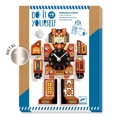 Djeco DIY Roboter Wanduhr zum Basteln