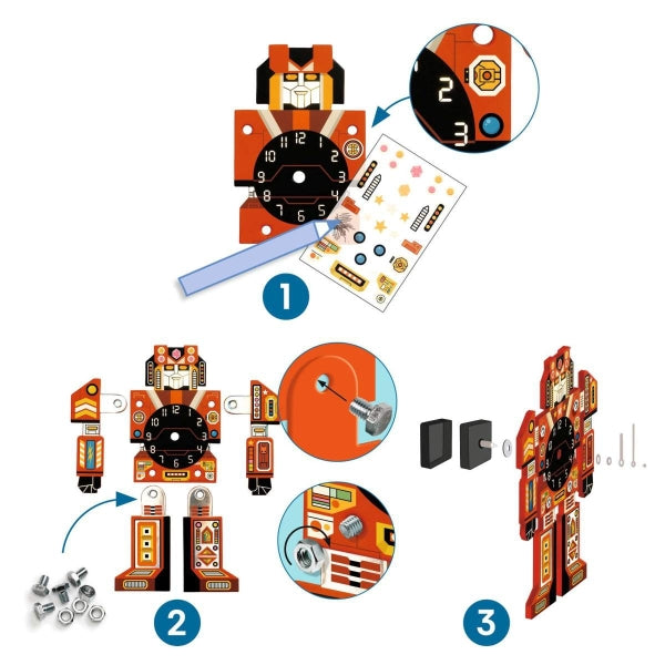 Djeco DIY Roboter Wanduhr zum Basteln