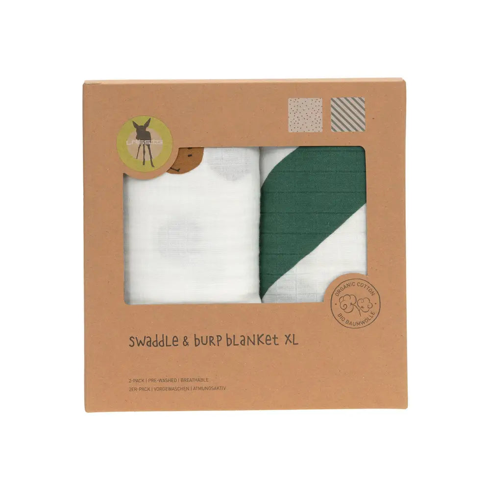 Lässig Mulltücher 2er Set 120 x 120 cm - Bio Baumwolle, Happy Rascals, Smile