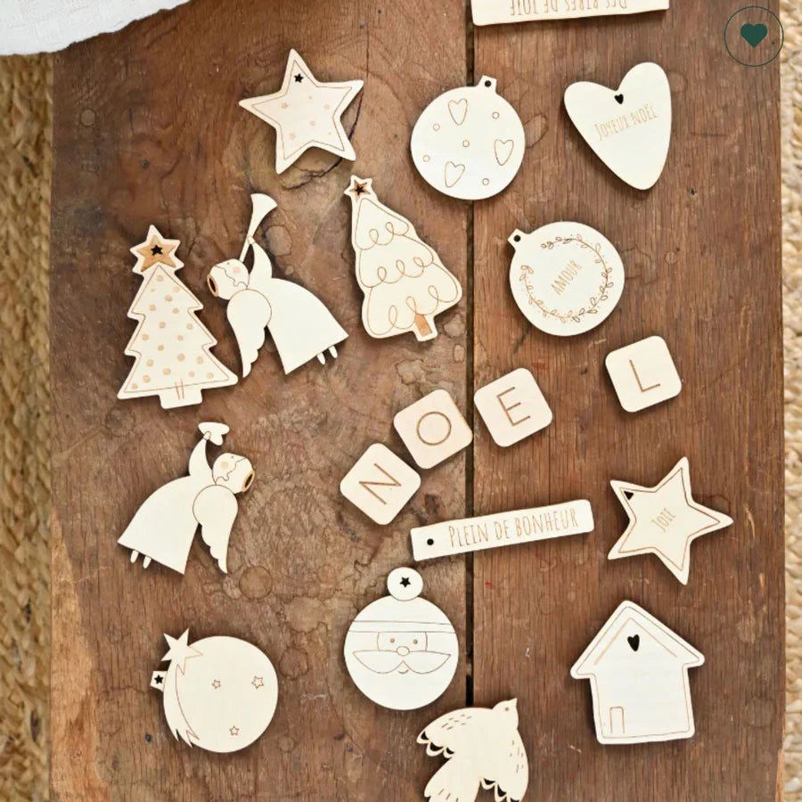 Ferflex Magnettafel Tannenbaum mit 16 Holz-Magneten