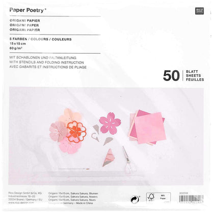 Paper Poetry origami Papier 5 Farben
