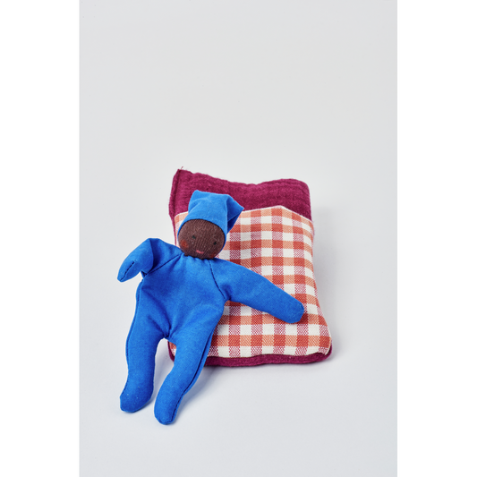 Käthe Kruse Baby mit Schlafsack Karo rot