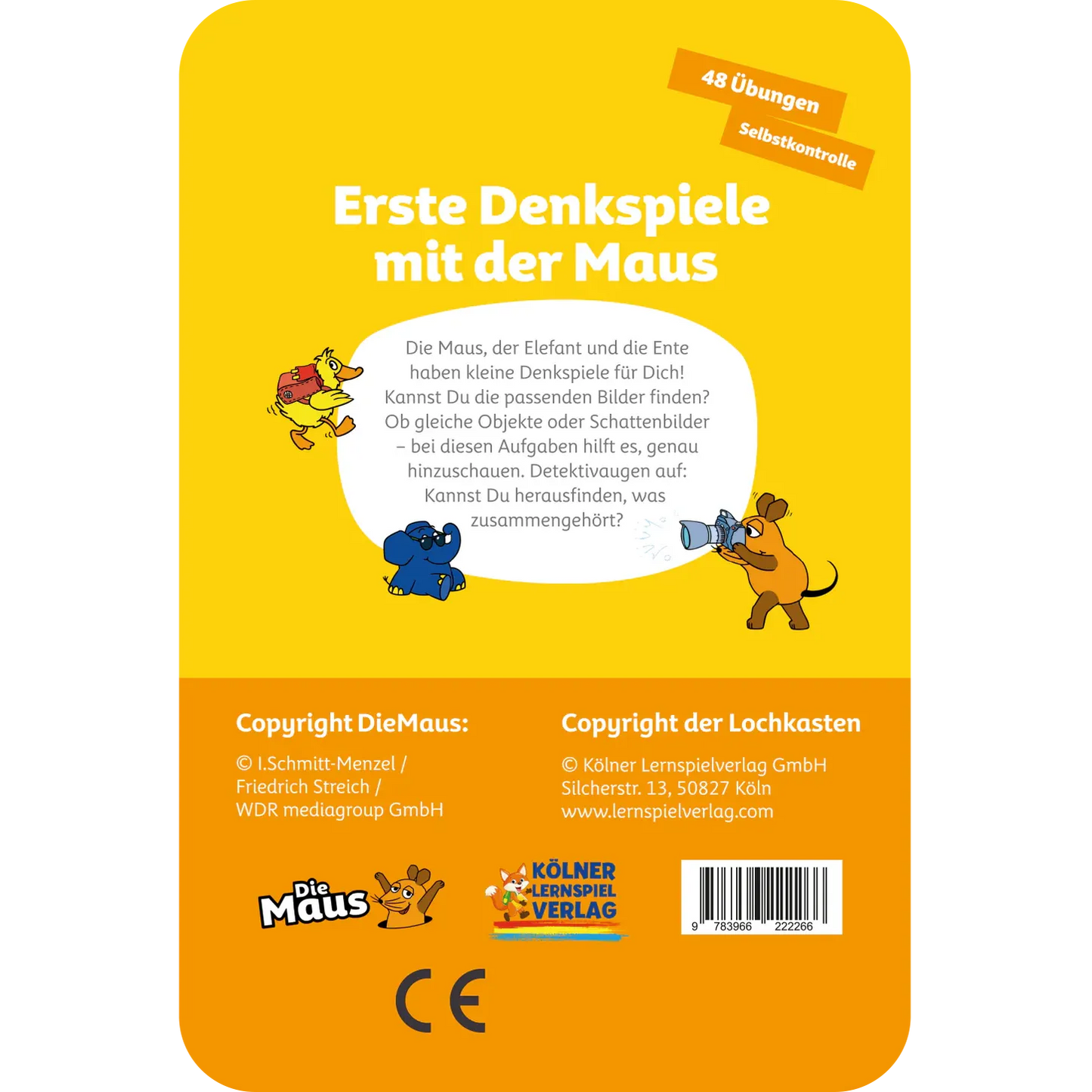 Kölner Lernspielverlag - Erste Denkspiele mit der Maus 3-4 Jahre