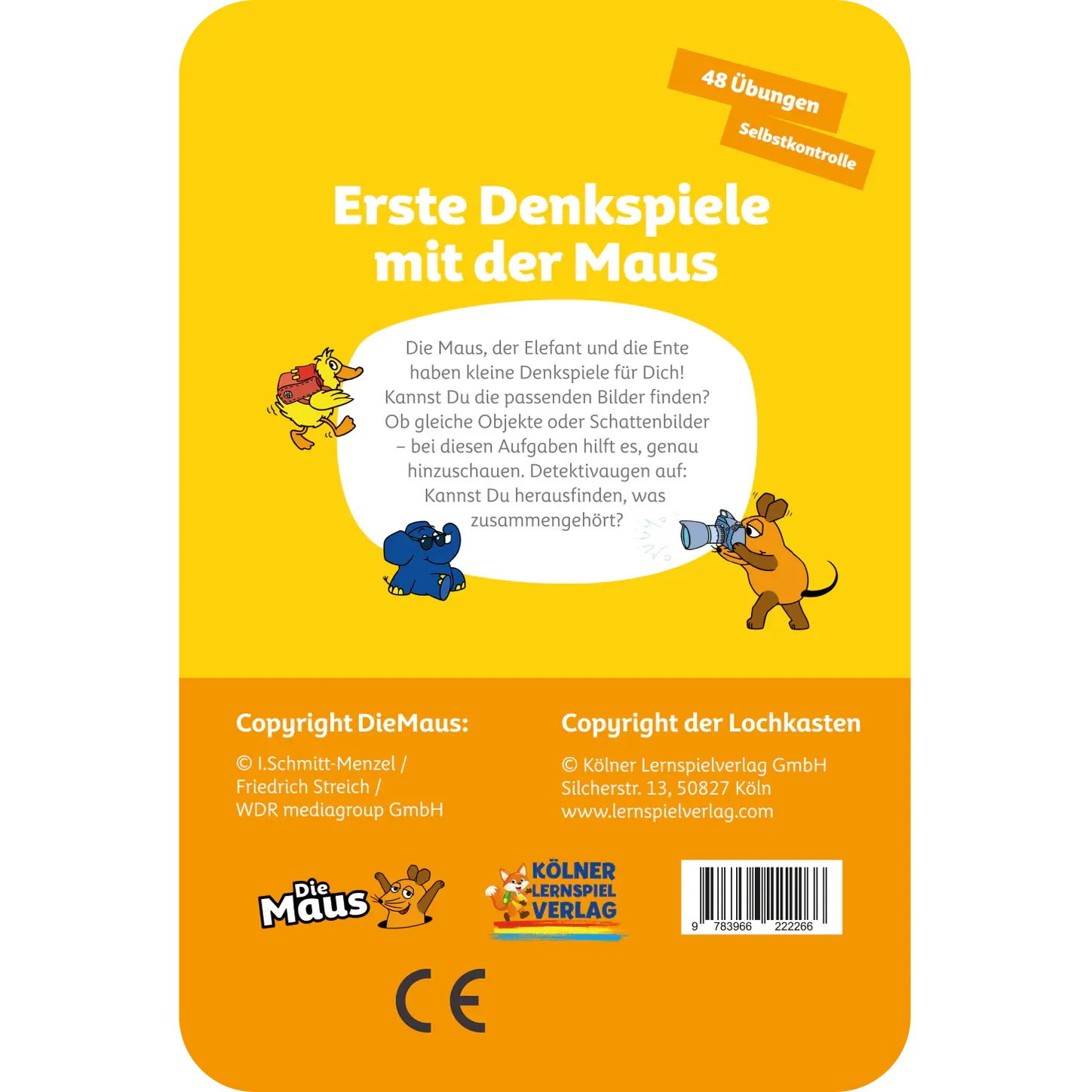 Kölner Lernspielverlag - Erste Denkspiele mit der Maus 3-4 Jahre