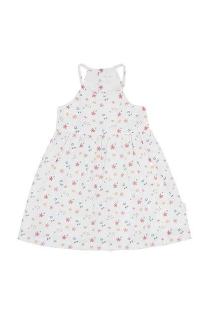 Leevje Kleid Flowers weiß