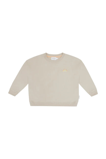 Leevje Unisex Sweatshirt with Sun 'Oh Hey Vacay' Cappuccino