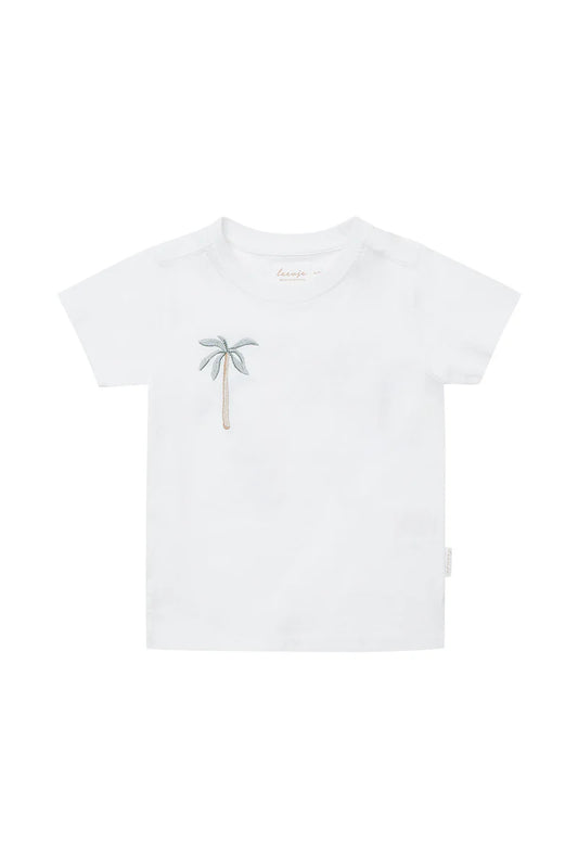 Leevje Unisex T-Shirt 'Palm Tree' weiß