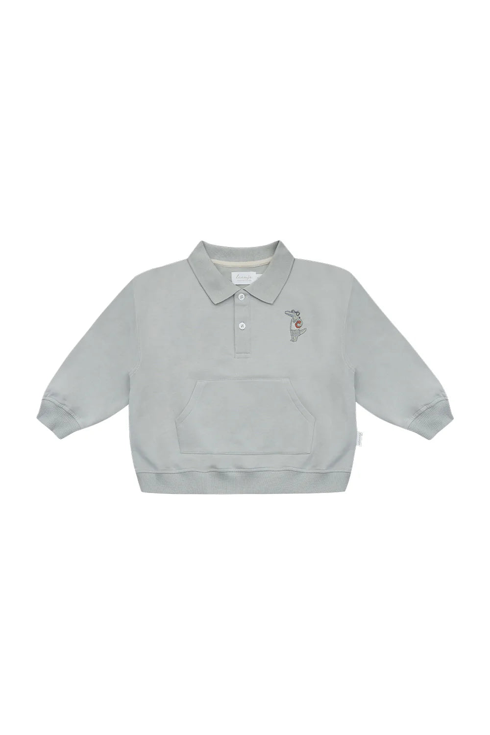 Leevje Unisex Oversized Polo Sweatshirt with Pouch Pocket