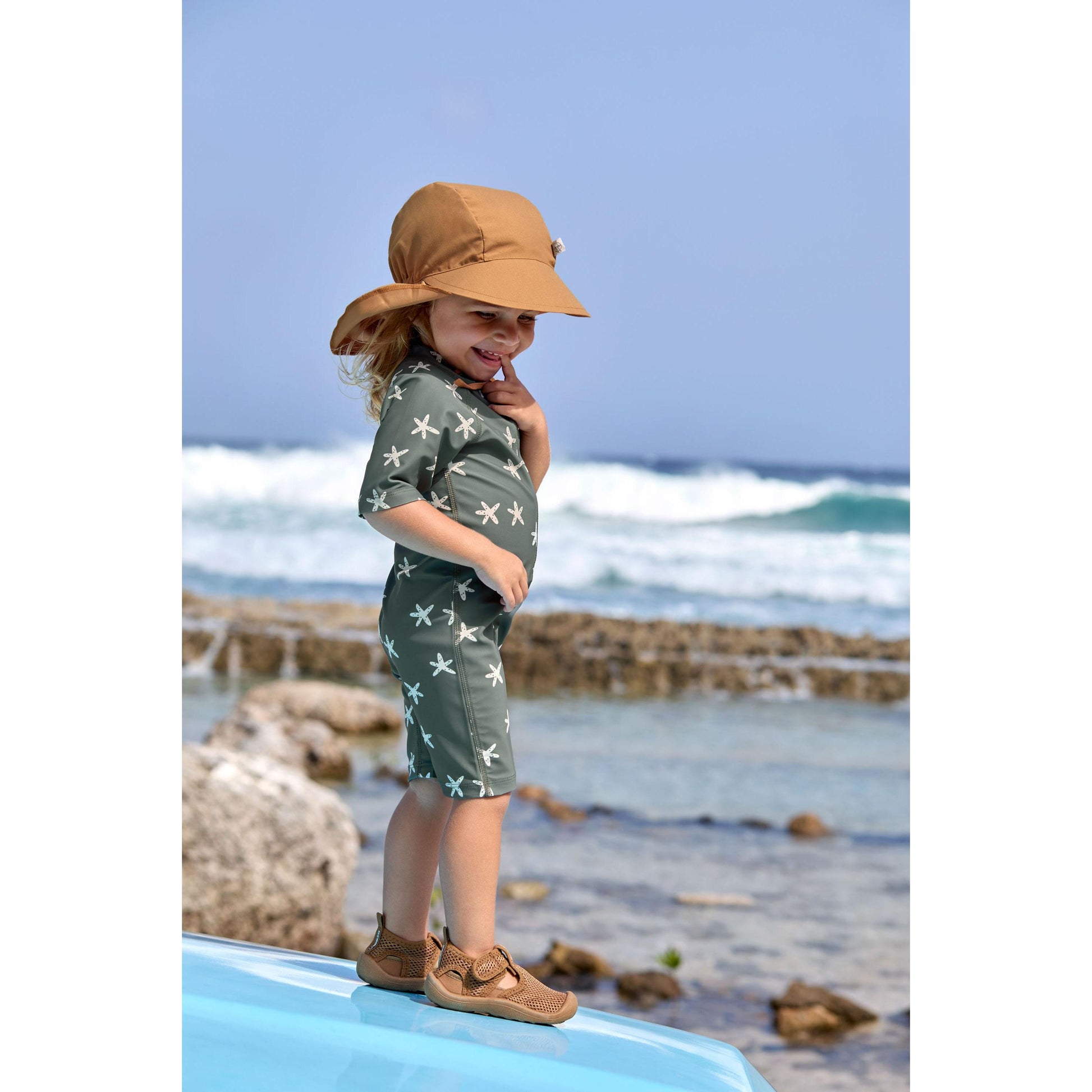 Lässig LSF Short Sleeve Sunsuit starfish deep Olive