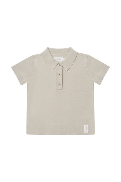 Leevje Unisex Knitted Polo Shirt 'Cappucino'