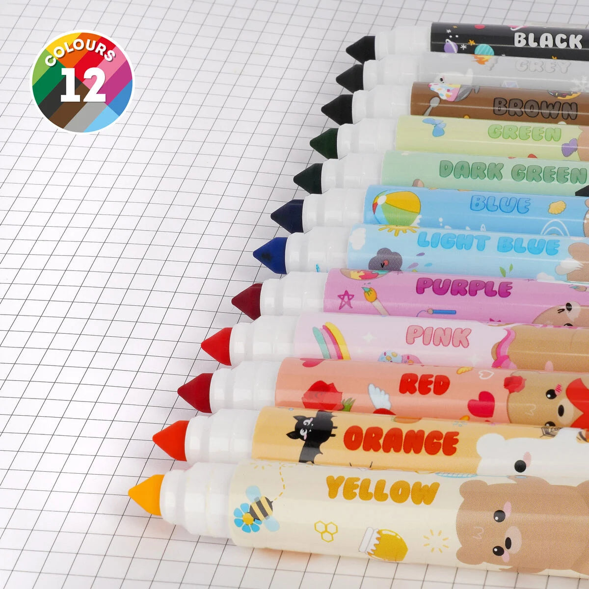 Legami Teddy Friends Filzstift Set 12 Stück