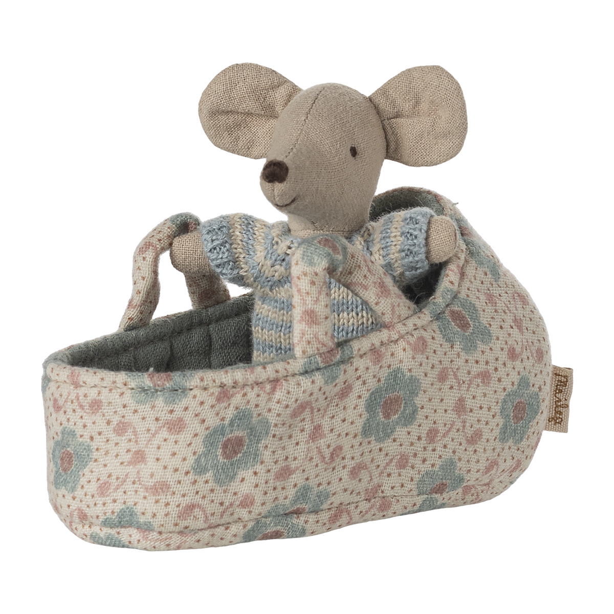 Maileg Babymaus in Tragetasche blau