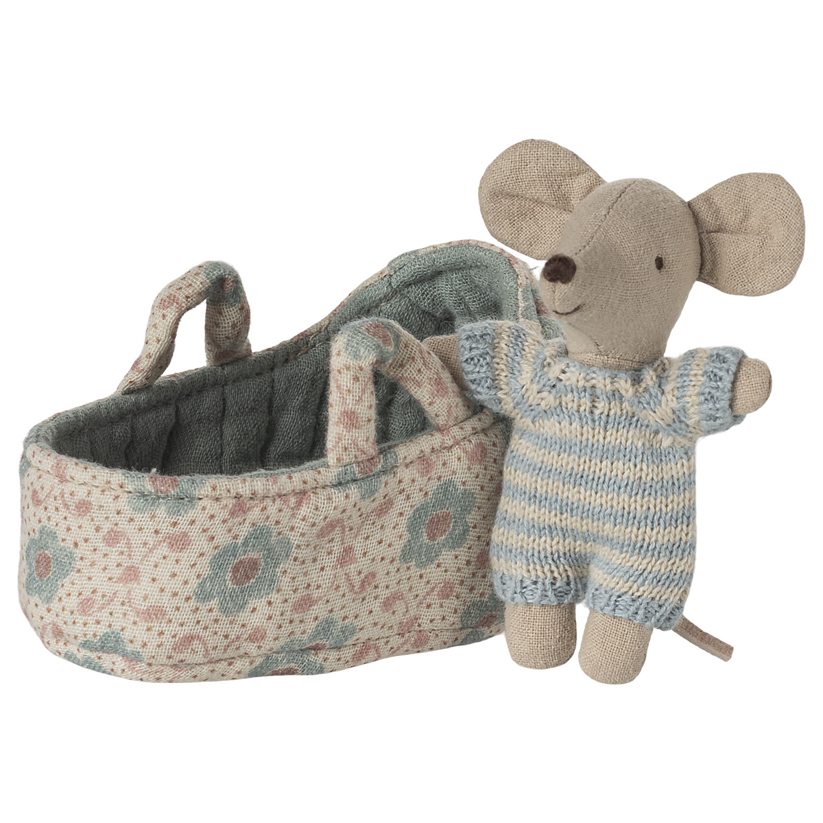 Maileg Babymaus in Tragetasche blau