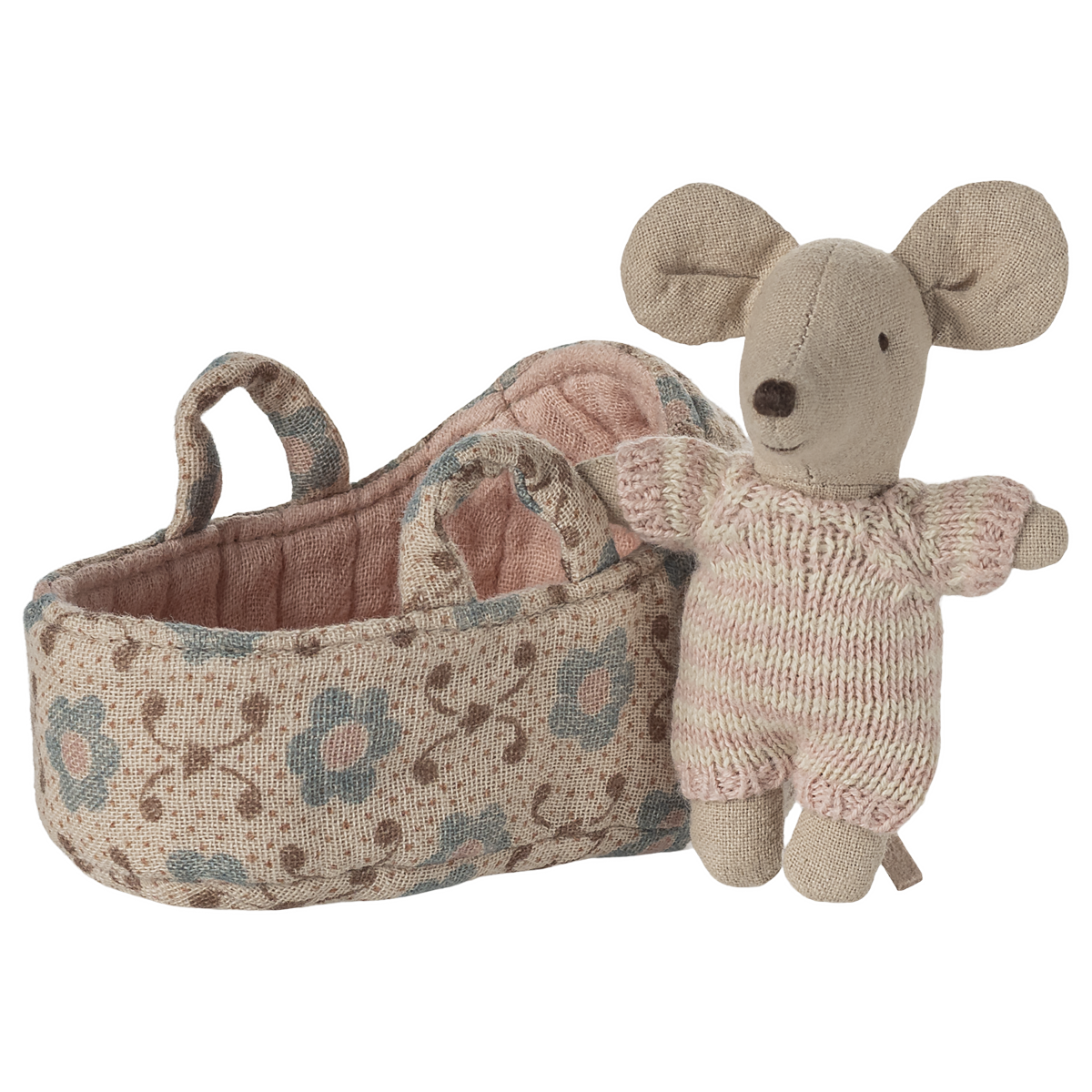 Maileg Babymaus in Tragetasche rosa