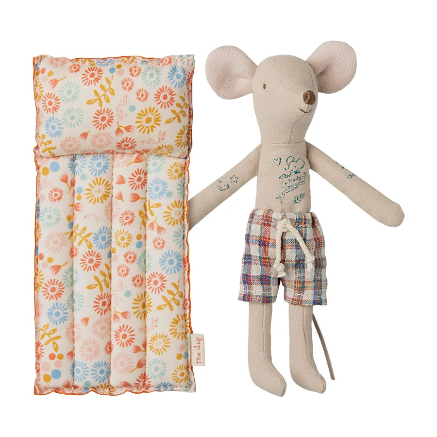 Maileg Strandmaus mit Luftmatratze Papa Blume