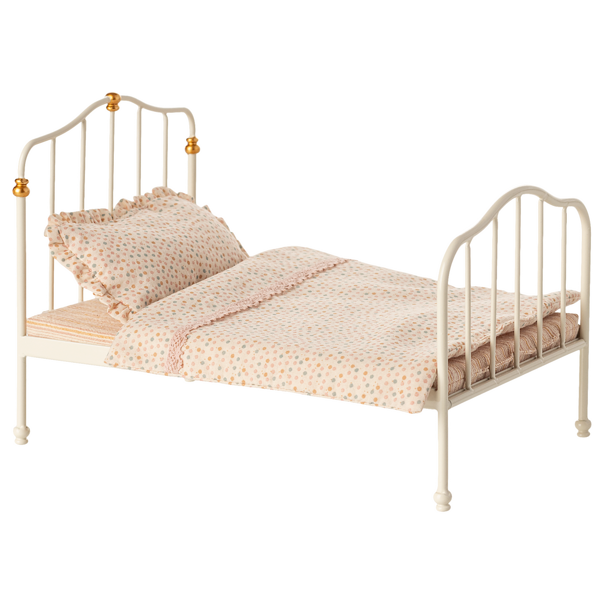 Maileg Vintage Doppelbett Cremefarben Elternmäuse