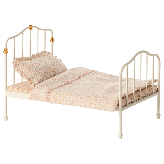 Maileg Vintage Doppelbett Cremefarben Elternmäuse