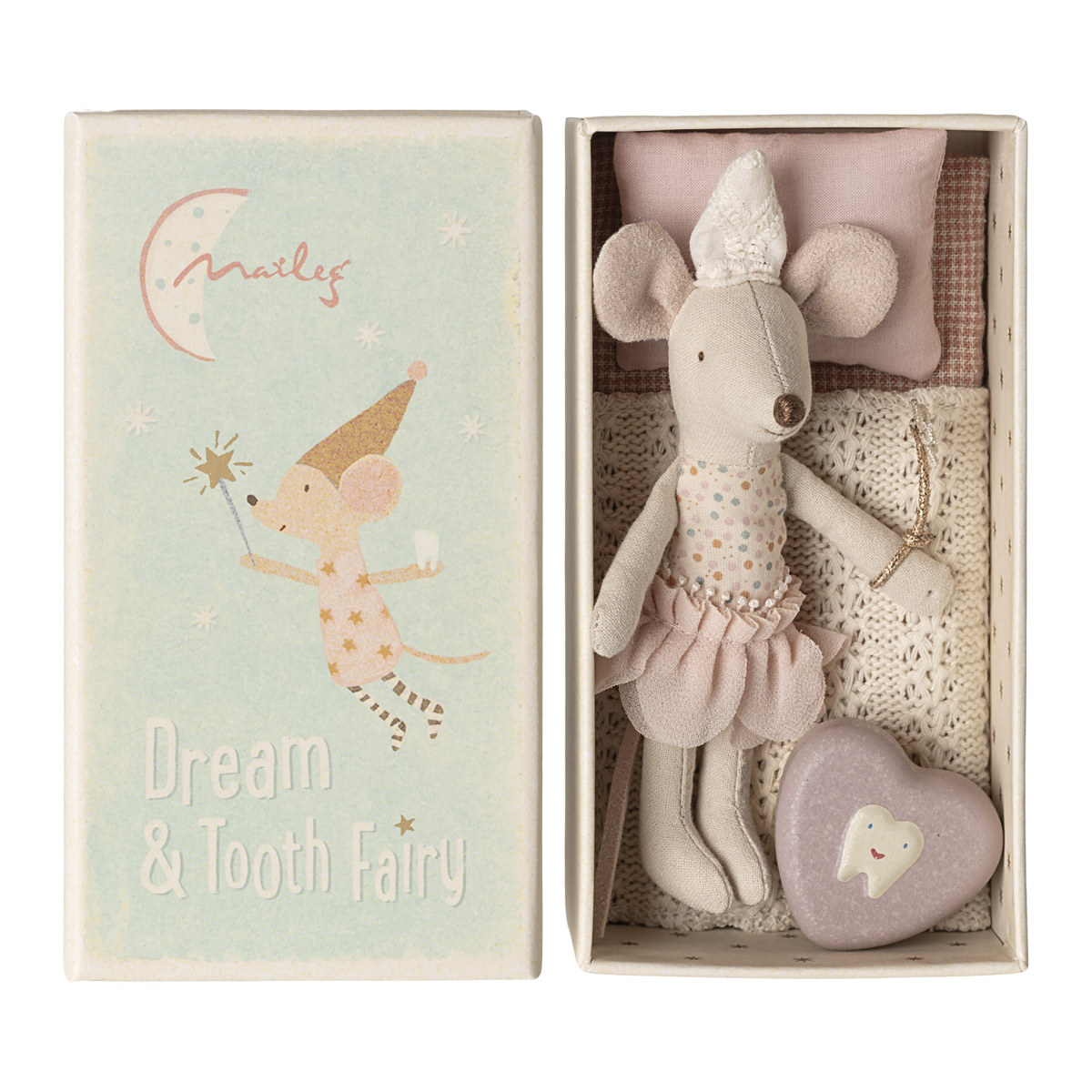 Maileg Zahfeemaus, kleine Schwester in Streichholzschachtel