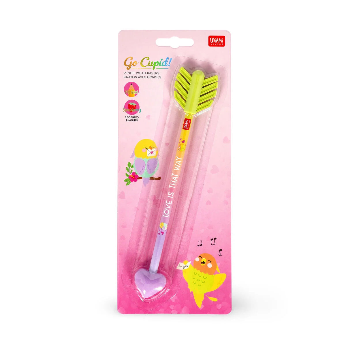 Legami Stift mit zwei Radiergummis mit Duft - Go Cupid!