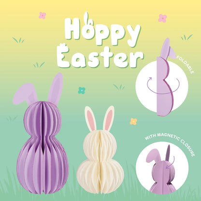 Legami Set mit 2 Faltbaren Häschen aus Papier - Hoppy Easter