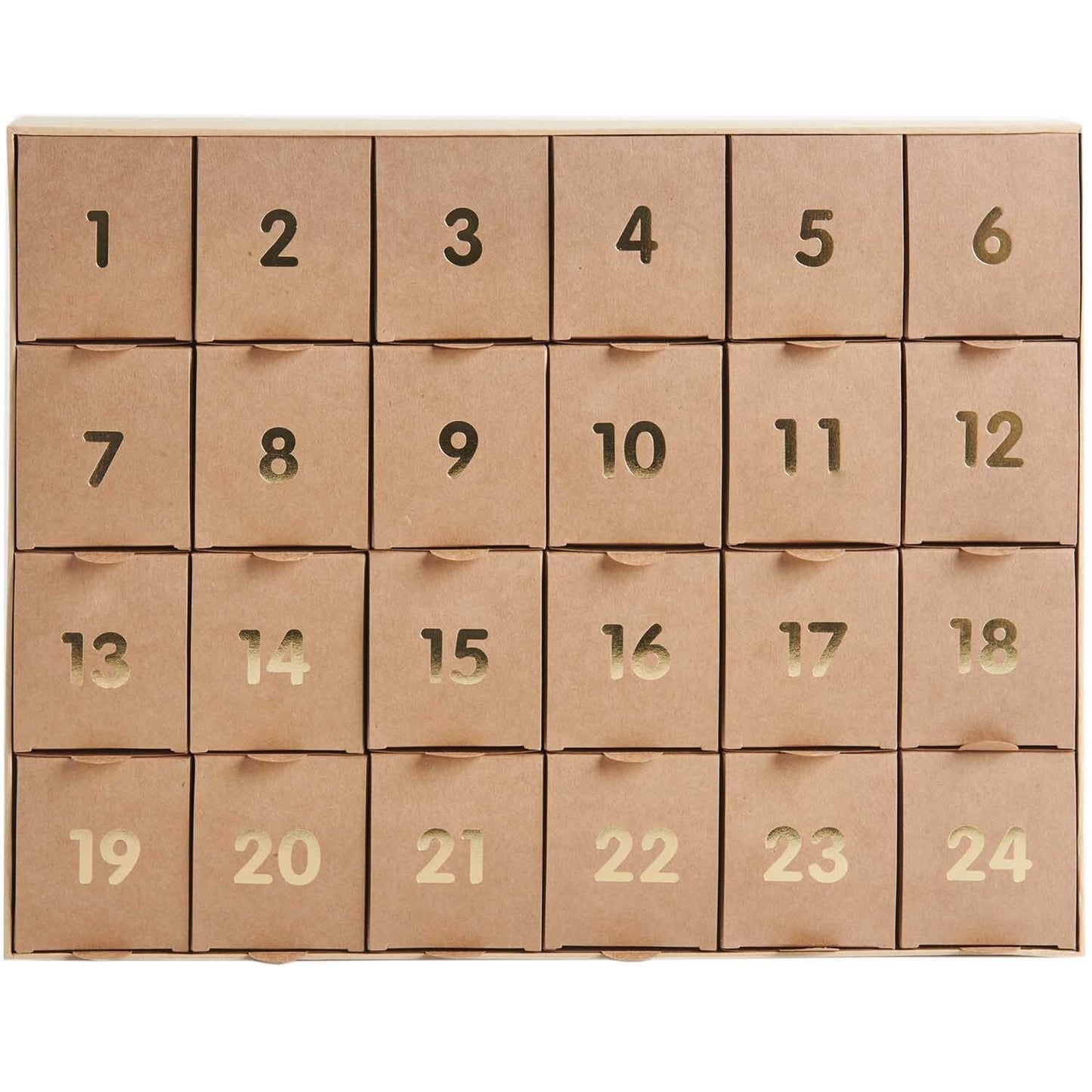 Rico Design Adventskalender zum Befüllen Kraftpapier Gold