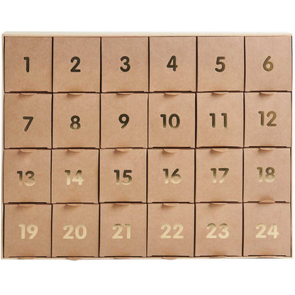 Rico Design Adventskalender zum Befüllen Kraftpapier Gold