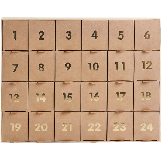 Rico Design Adventskalender zum Befüllen Kraftpapier Gold