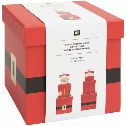 Rico Design Geschenkboxen Set Weihnachtsmann