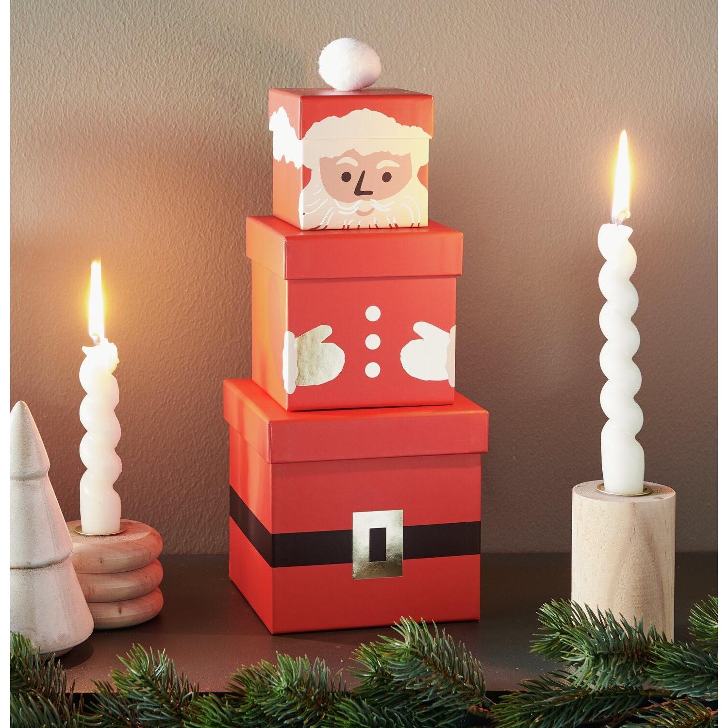 Rico Design Geschenkboxen Set Weihnachtsmann