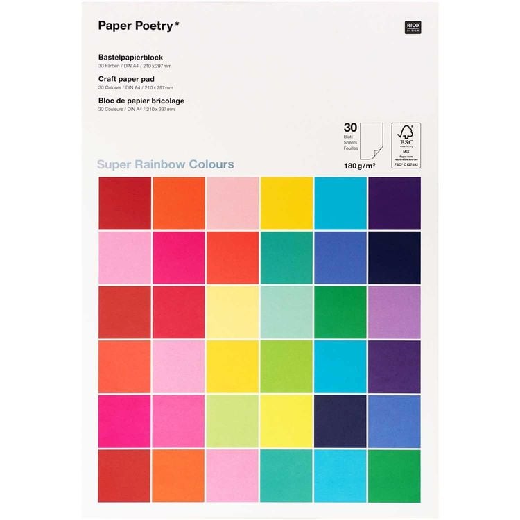 Rico Design Paper Poetry Rainbow A4