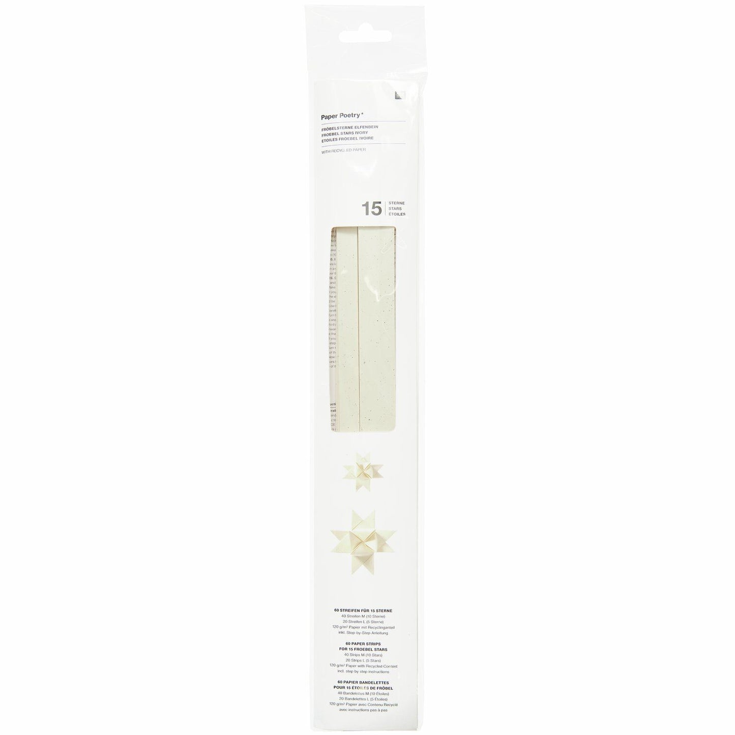 Rico Design Paper Poetry Streifen für 15 Fröbelsterne