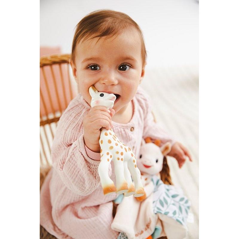 Set Sophie la girafe + Schmusetuch Sophie mit Schnullerband / Giraffe