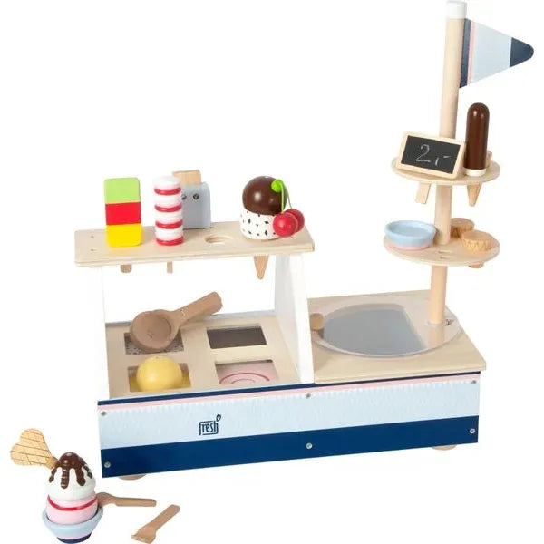 Small Foot Eistheke Fresh mit Zubehör, für Kinderküche und Kaufladen