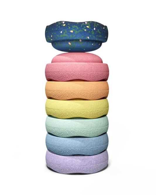 Stapelstein Spring Special Mini rainbow pastel 6er Set inkl. gratis Stein