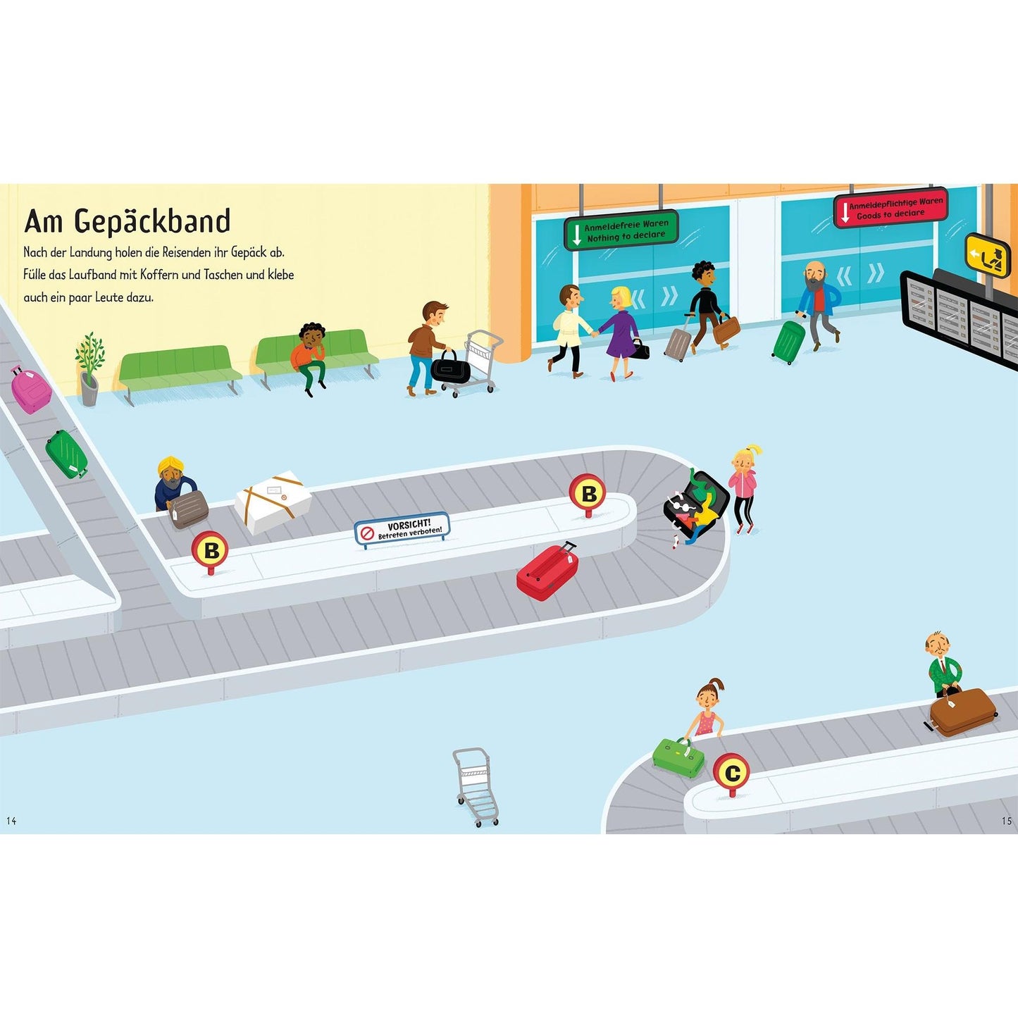 Usborne Malen und Stickern: Am Flughafen 3+
