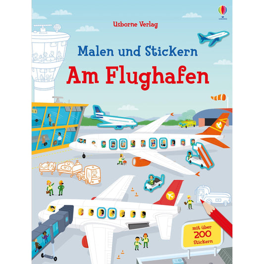 Usborne Malen und Stickern: Am Flughafen 3+